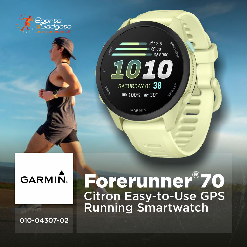 ⌚ Garmin Forerunner 70 Citron GPS Running Smartwatch: Easy-to-Use Running Support with a Bright AMOLED Touchscreen 🏃♂️