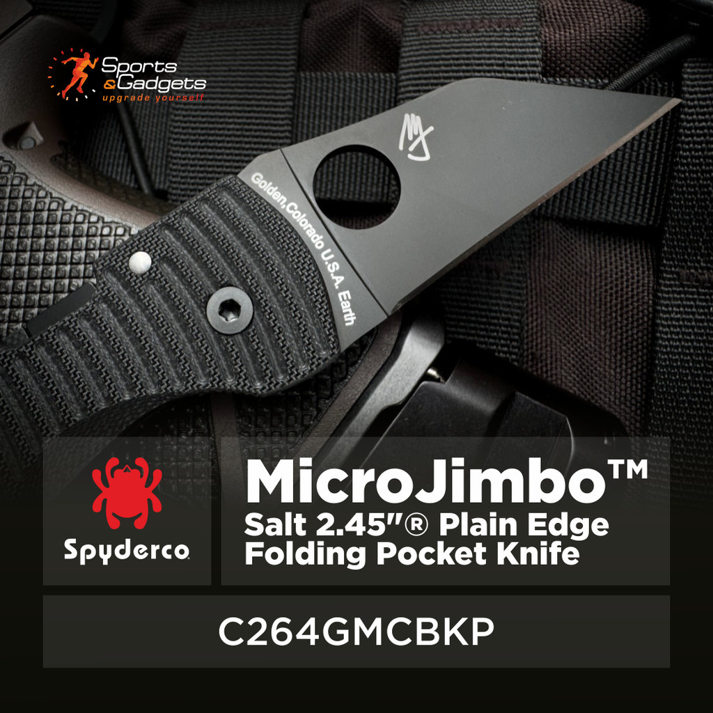 🔪 Spyderco MicroJimbo Salt (C264GMCBKP): All-Black MagnaCut Power for Water-Ready EDC 🌊🖤