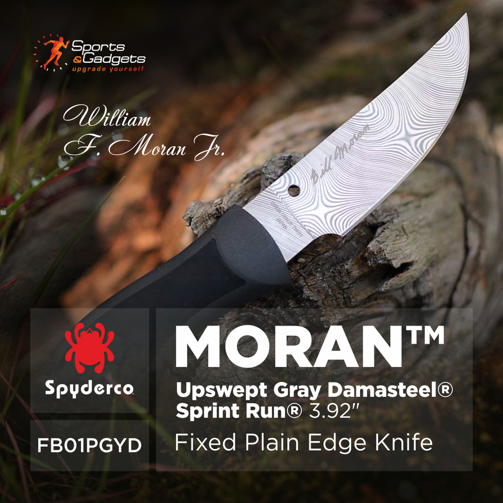 🗡️ Spyderco Moran Upswept Gray Damasteel Sprint Run — A Tribute to a Bladesmithing Legend