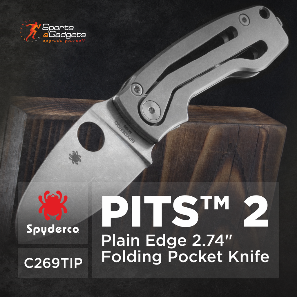 ✨ Spyderco PITS 2 Plain Edge 2.74