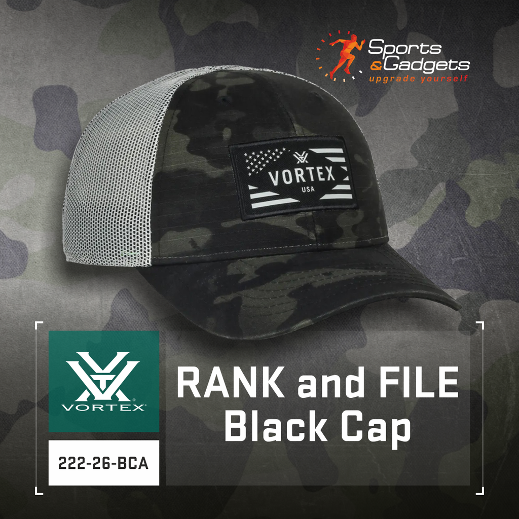 Vortex Optics Rank and File Black Cap (222-26-BCA): Built for Adventure, Styled for Everyday