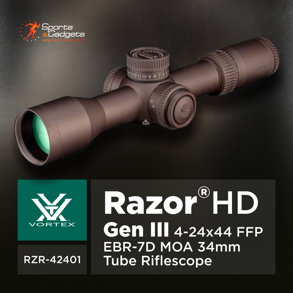 🔭 Vortex Optics Razor HD Gen III 4-24x44 FFP EBR-7D MOA 34mm Tube Riflescope (RZR-42401): Elite-Level Precision in a Compact Long-Range Optic 🎯