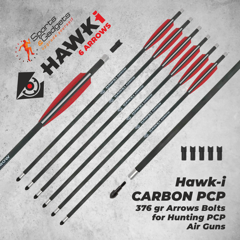 Hawki Carbon PCP 376 gr Arrows Bolts for Hunting PCP Air Guns