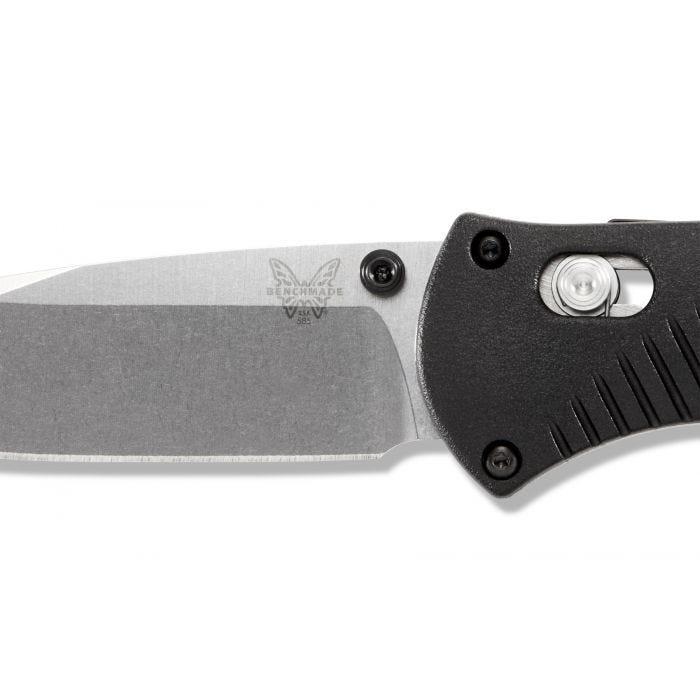 Benchmade Mini Barrage 585 Plain Edge 2.91" Drop-Point Satin Finish Black Handle Pocket Knife
