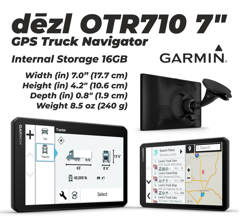 Garmin dezl Series Easy-to-Read GPS Truck Navigator with Wearable4U Bundle