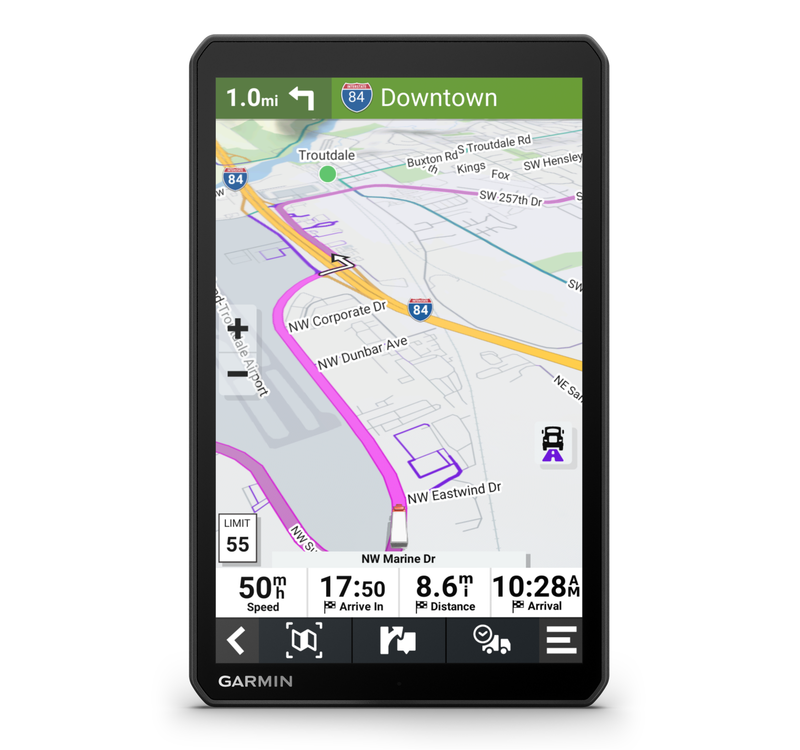 Garmin dezl Series Easy-to-Read GPS Truck Navigator with Wearable4U Bundle