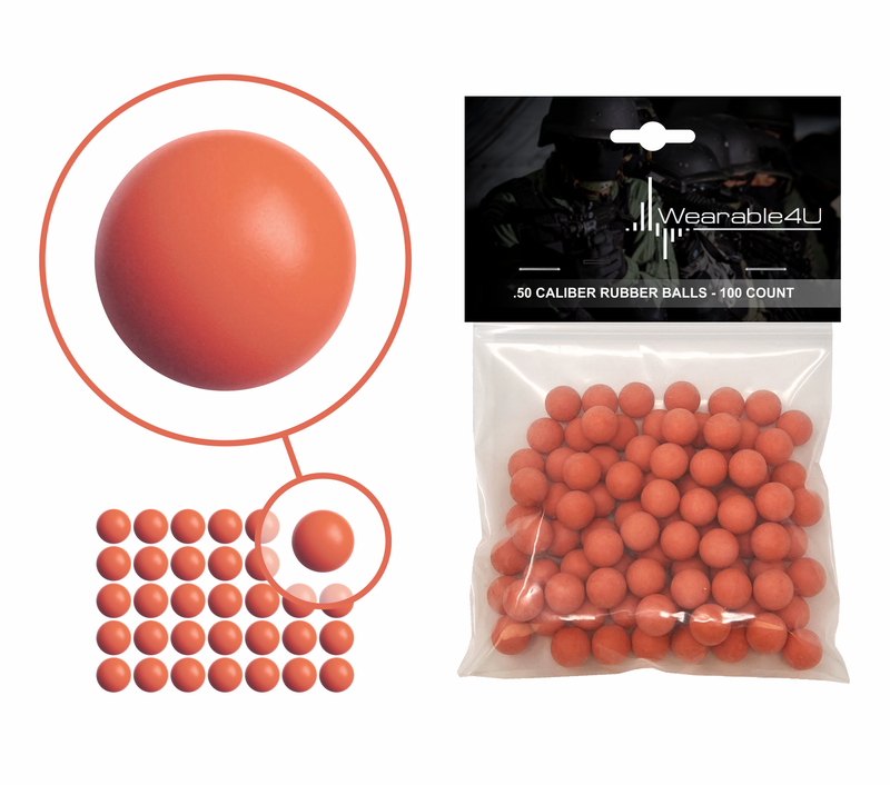 Wearable4U .50 Cal New Reusable Training Soft Rubber Balls for Paintball Gun