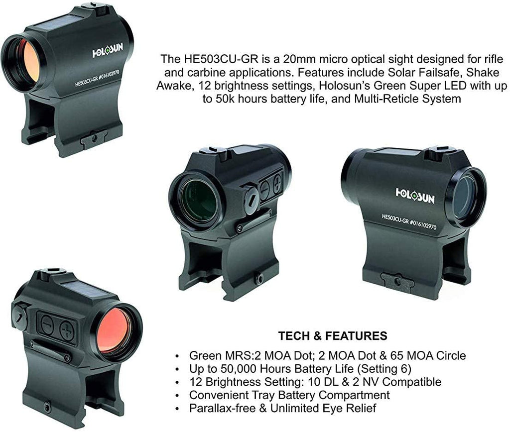 実物】HOLOSUN HE503CU-GR HOLOSUN ELITE CIRCLE GREEN DOT SIGHT