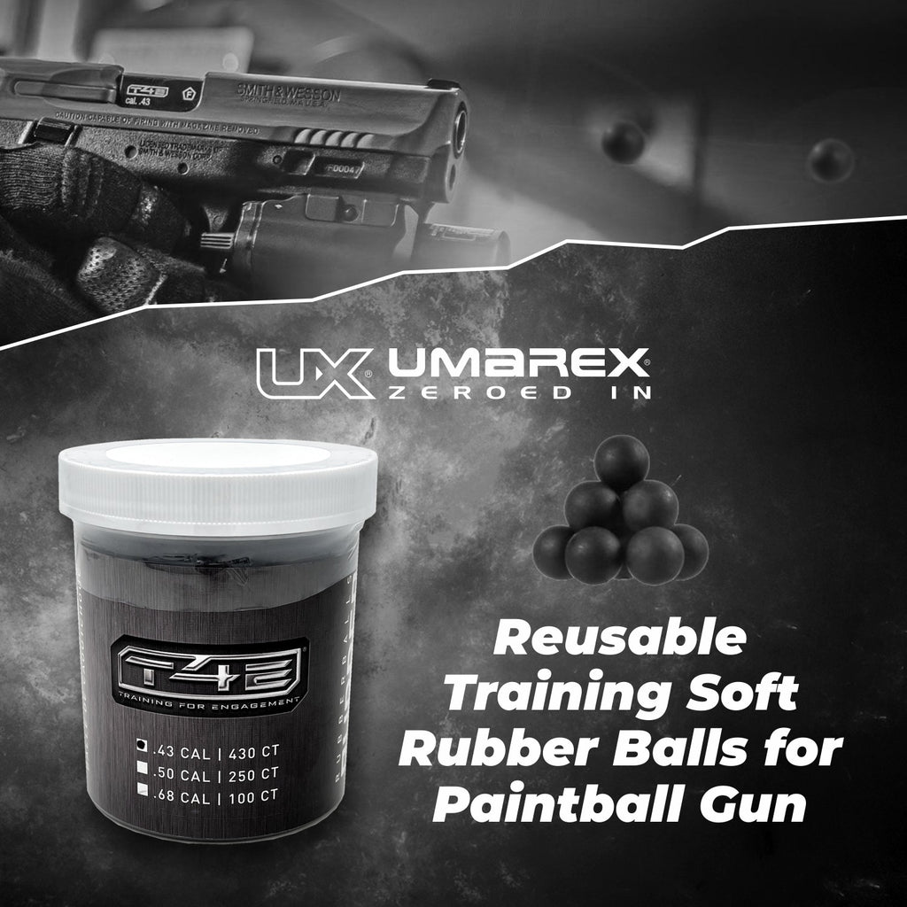 Umarex T4E .43 Caliber Paintball Reusable Rubber Balls for Paintball G