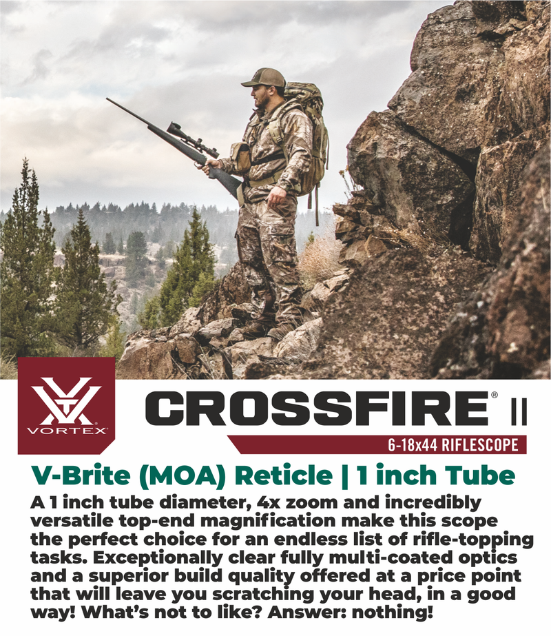Vortex Optics Crossfire II 1-inch Tube SFP V-Brite 6-18x44 Riflescope CF2-31029