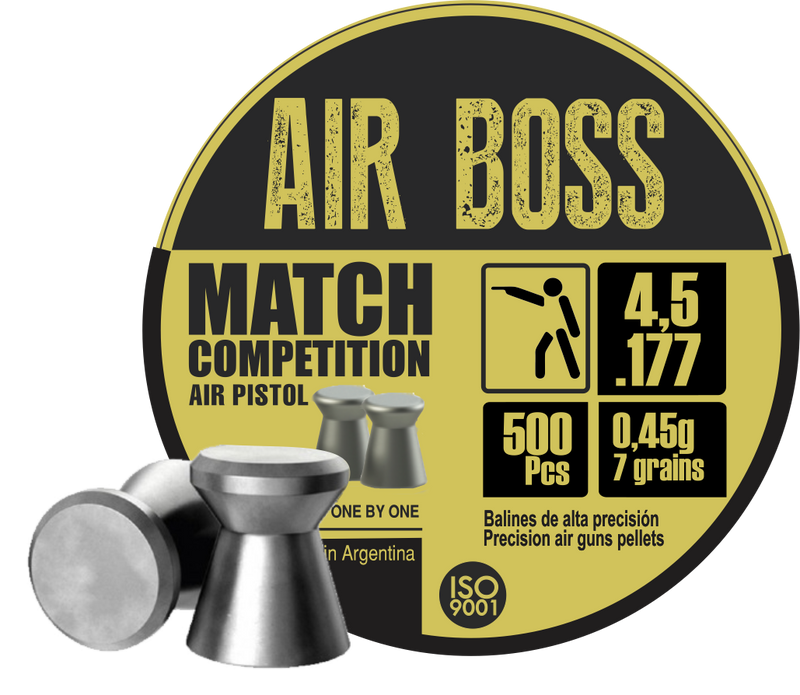 Apolo Air Boss Match Competition Air Pistol 4.5mm .177 Cal 7gr/0.45 g Airgun Pellets 500 ct (E30303)