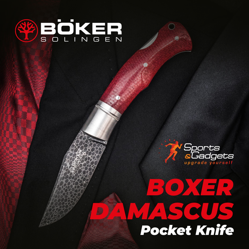 Boker Plus Boxer Damascus 2.95" Folding Pocket Knife (111025DAM)