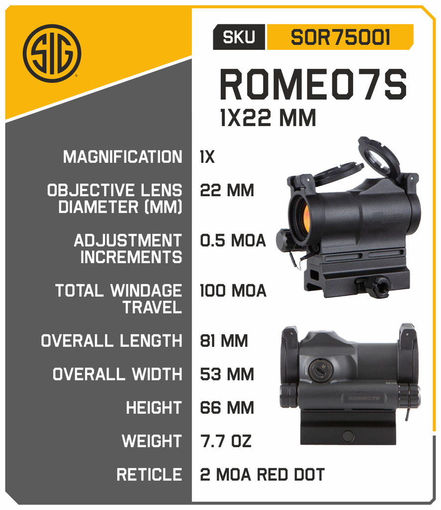 実物 ドットサイト Sig Sauer社製 Romeo7S 1x22（民間向け） 実物 ドットサイト Sig Sauer社製 Romeo7S 1x22（民間向け）