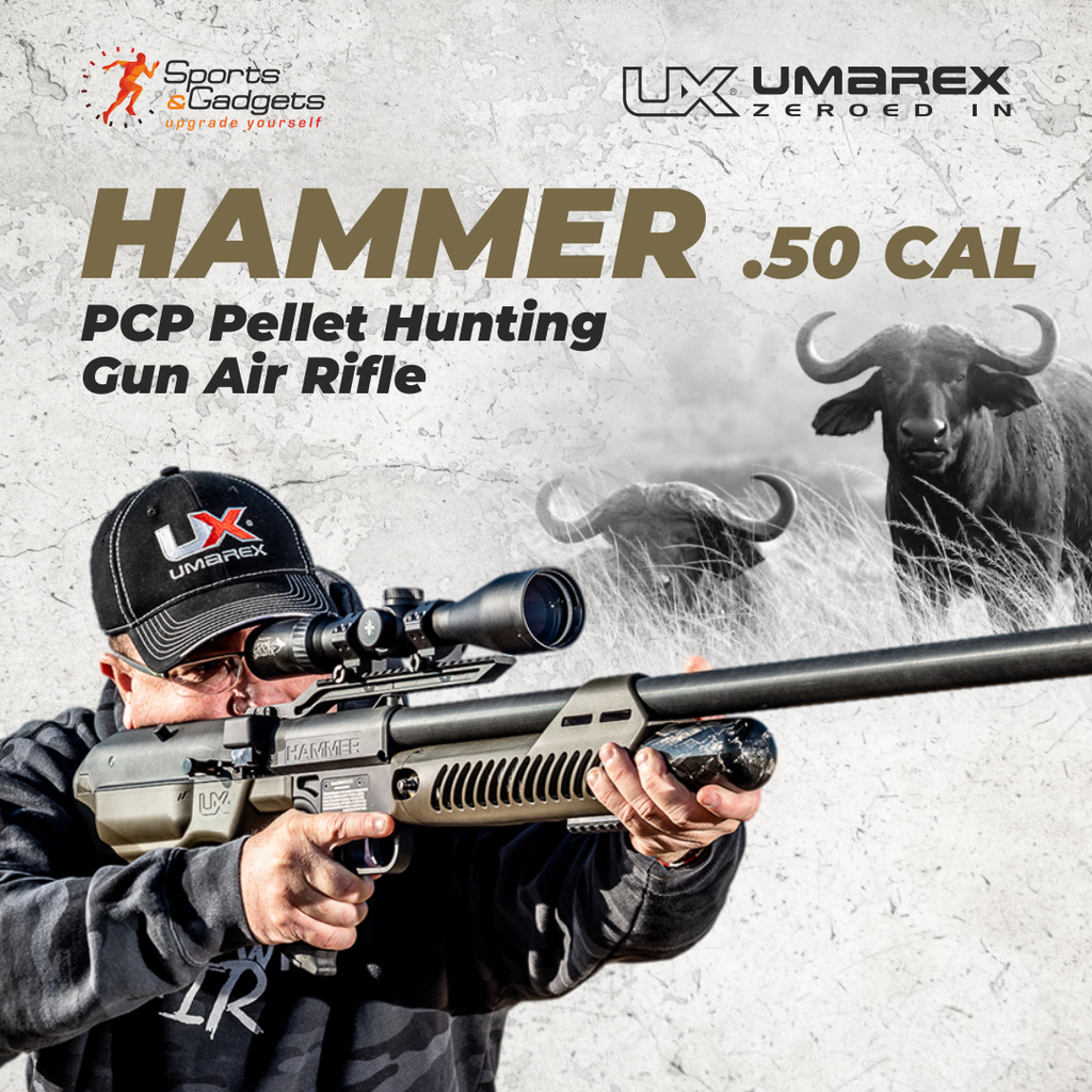  Umarex Hammer 0.50 Cal PCP Pellet caza rifle de aire con  alcance 4-12x40, juego de anillos (altura baja, 0.63 pulgadas) y paquete  Wearable4U : Deportes y Actividades al Aire Libre