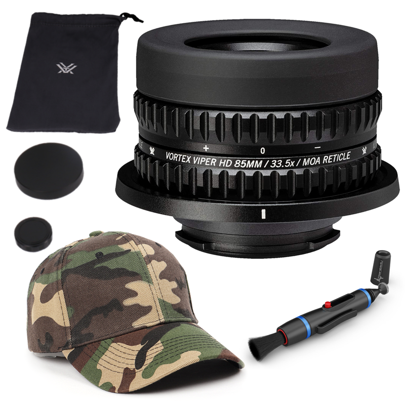 Vortex Optics Viper HD 85mm Spotting Scope Reticle Eyepiece Ranging (MOA) with Free Hat and Wearable4U Bundle