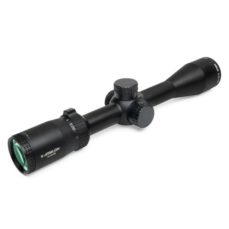 Athlon Optics Neos 4-12x40, Capped, Side Focus, 1 inch, SFP, 22 RimFire Riflescope with included Wearable4U Lens Cleaning Pen and Lens Cleaning Cloth Bundle