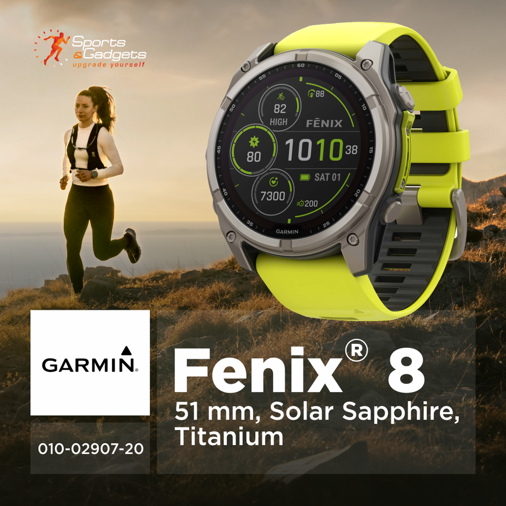⌚ Garmin fēnix 8 – 51 mm Solar Sapphire Titanium with Amp Yellow/Graphite Silicone Band: Built for Athletes, Adventurers, and Everyday Performance 🌄