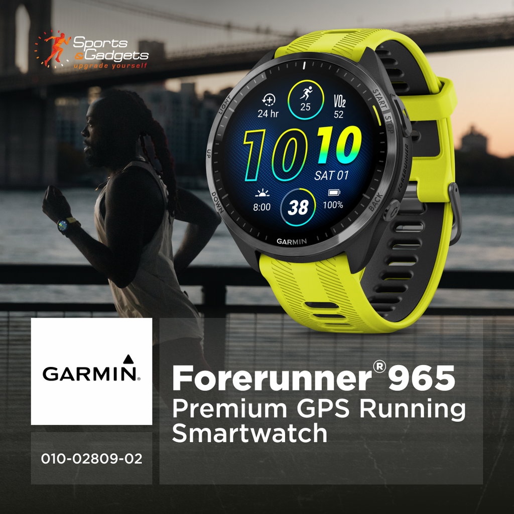 ⌚ Garmin Forerunner 965 Carbon Gray DLC Titanium Bezel with Black Case and Amp Yellow/Black Silicone Band (010-02809-02): Premium Performance for Runners and Triathletes 🏃‍♂️