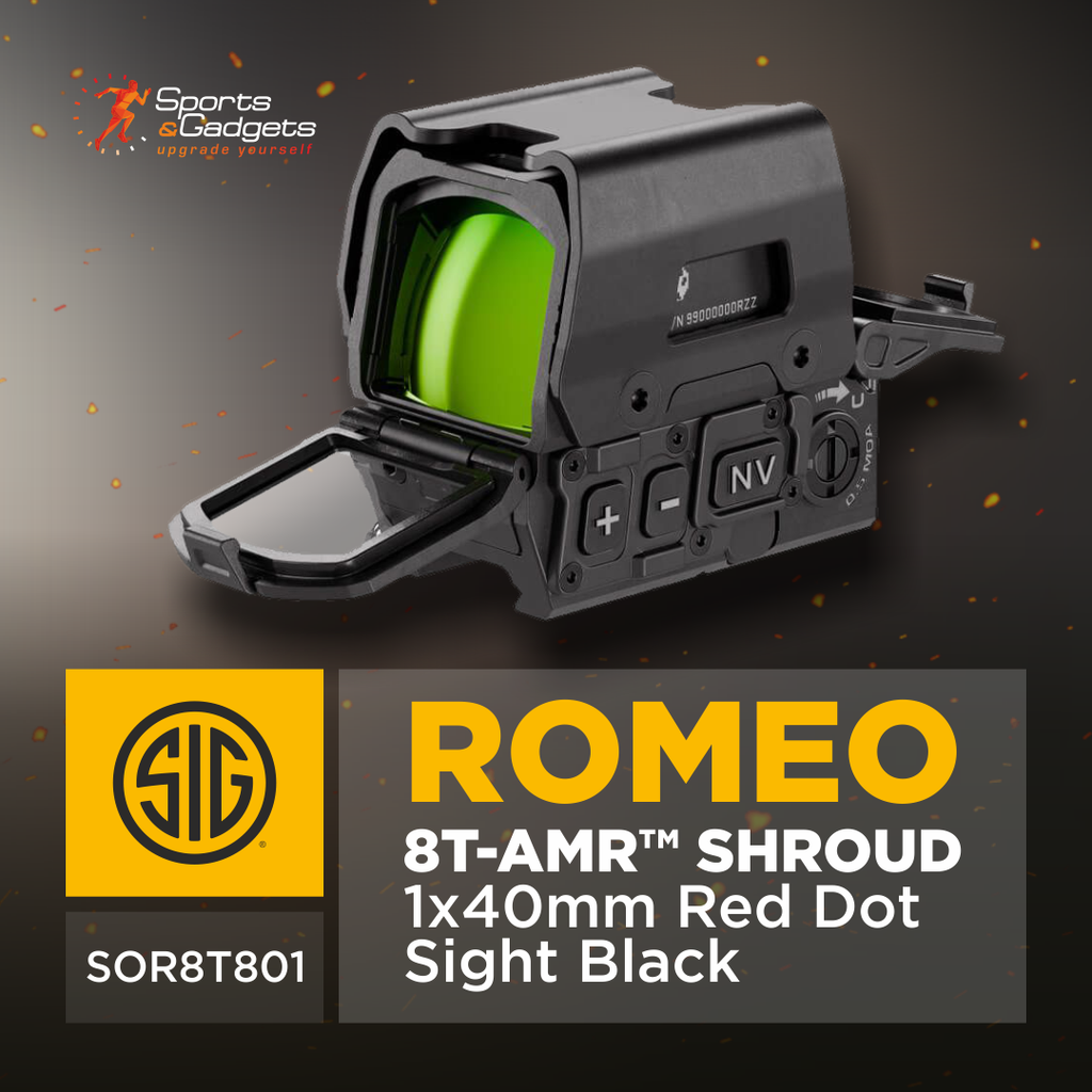 🔴 Sig Sauer ROMEO8T-AMR SHROUD 1x40mm Red Dot Sight Black: Automatic Reticle Technology with Titanium-Shrouded Protection 🎯