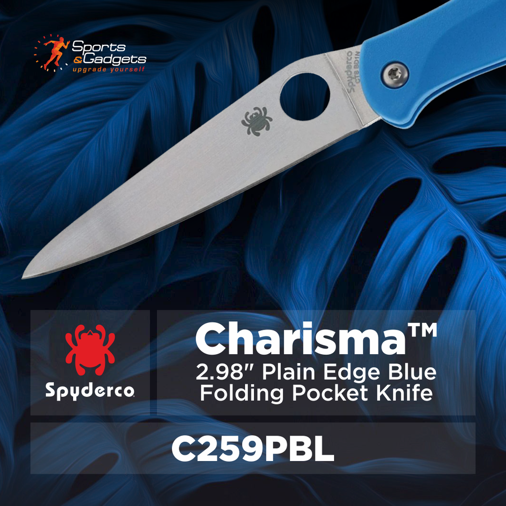 🔵 Spyderco Charisma Blue Folding Pocket Knife: Ultralight Everyday Carry, Made in the USA 🔪