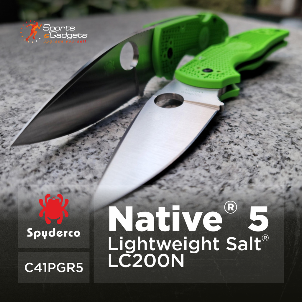 🔪 Spyderco Native 5 Lightweight Salt LC200N (C41PGR5): Ultra Corrosion-Resistant EDC Folder for Marine, Fishing, and Wet Climates 🌊