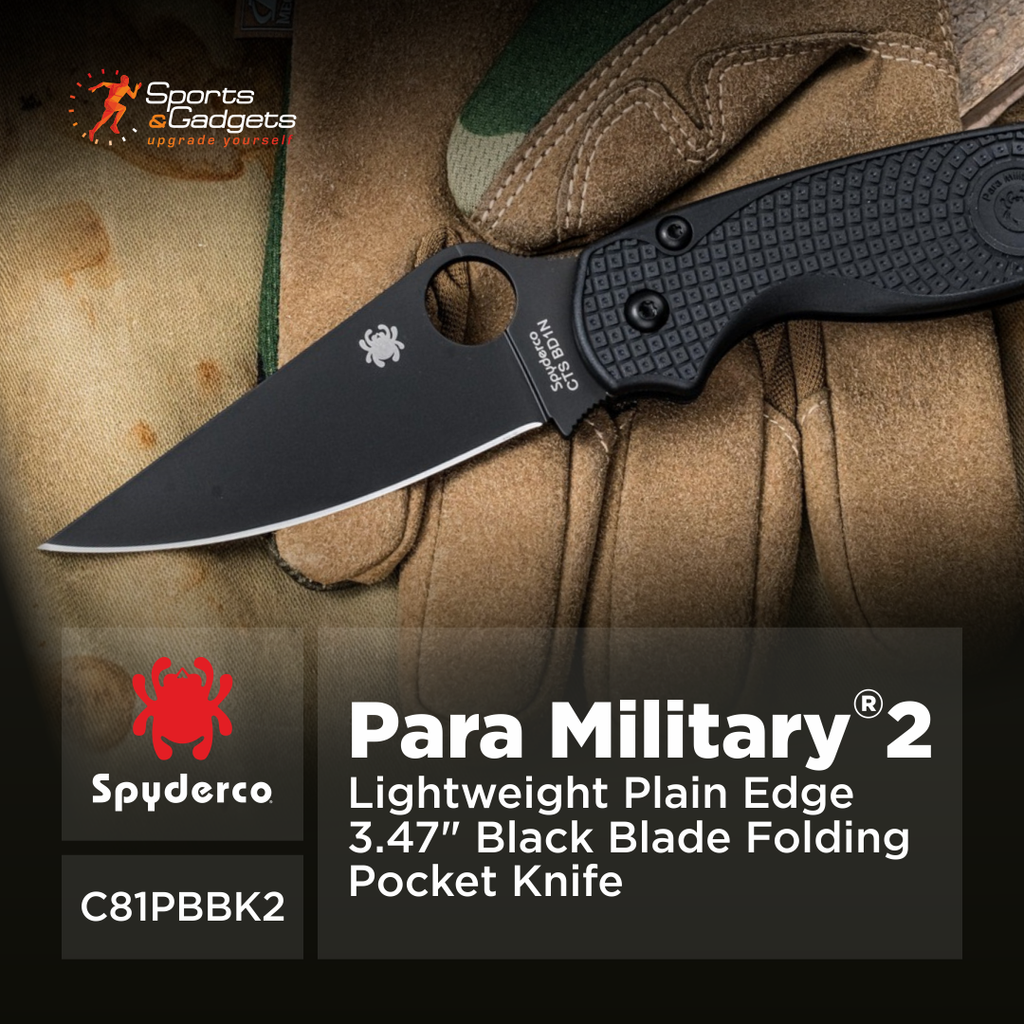 🔪 Spyderco Para Military 2 Lightweight Plain Edge 3.47