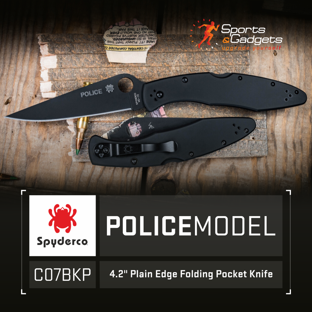 Spyderco PoliceModel Black Stainless Folding Knife – A Legendary Design, Reimagined