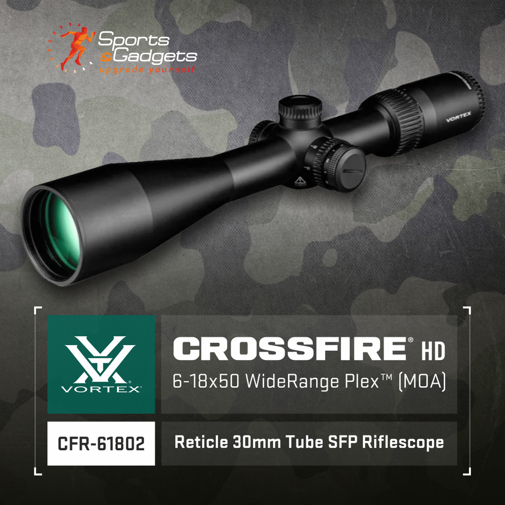 🎯 Vortex Optics Crossfire HD 6-18x50 WideRange Plex (MOA) Reticle 30mm Tube SFP Riflescope (CFR-61802)