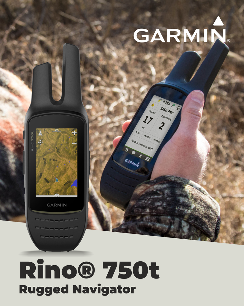 Garmin Rino 750t Two-Way Radio with Topo Mapping with Wearable4U Power Bank Bundle