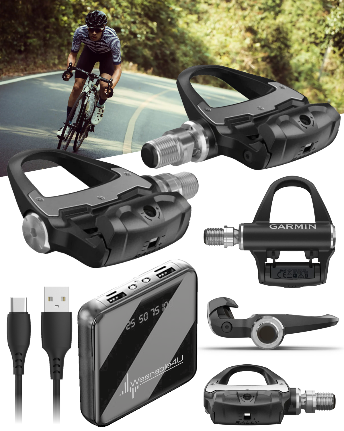 Garmin Rally RS100 Single-Sensing Power Meter Pedals Garmin Rally RS100 Single-Sensing Power Meter Pedals