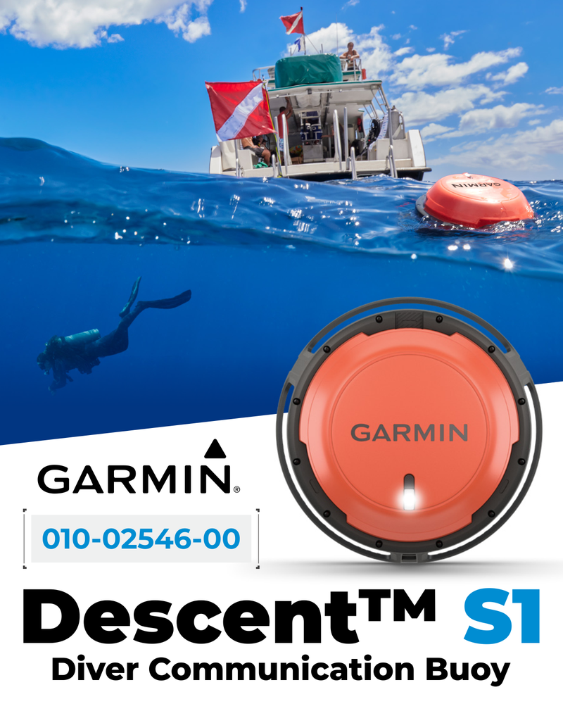 Garmin Descent S1 Buoy, Diver Communication with SubWave Sonar Messaging and Diver Monitoring, Descent T2 Transceivers and Compatible Dive Computer Required | Wearable4U Bundle (010-02546-00)