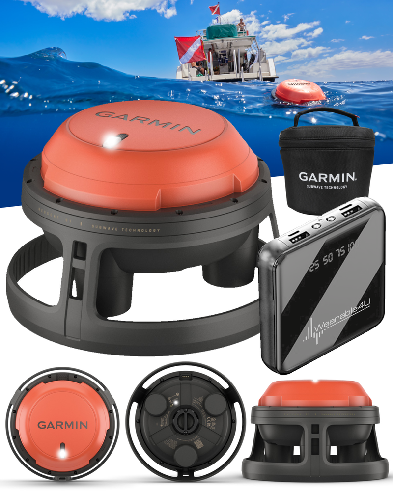 Garmin Descent S1 Buoy, Diver Communication with SubWave Sonar Messaging and Diver Monitoring, Descent T2 Transceivers and Compatible Dive Computer Required | Wearable4U Bundle (010-02546-00)
