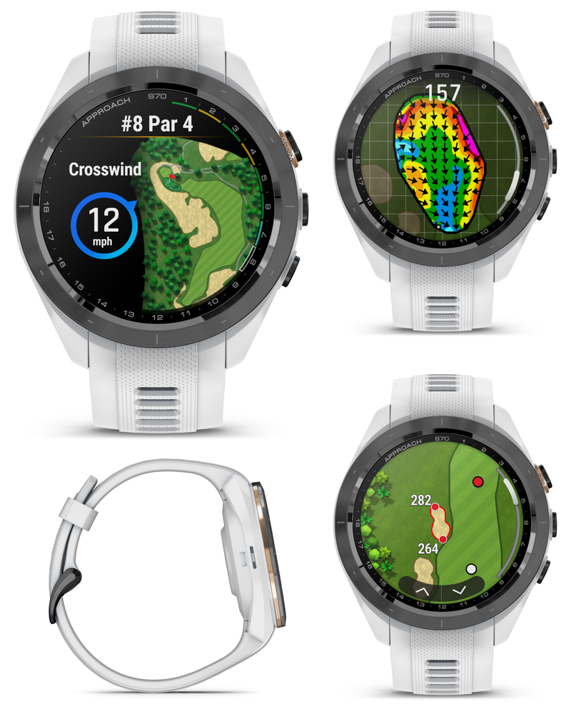 Garmin Approach S70 Premium Golf GPS Watch, 43,000+ Full-color CourseView Maps with Wearable4U Power Bank Bundle