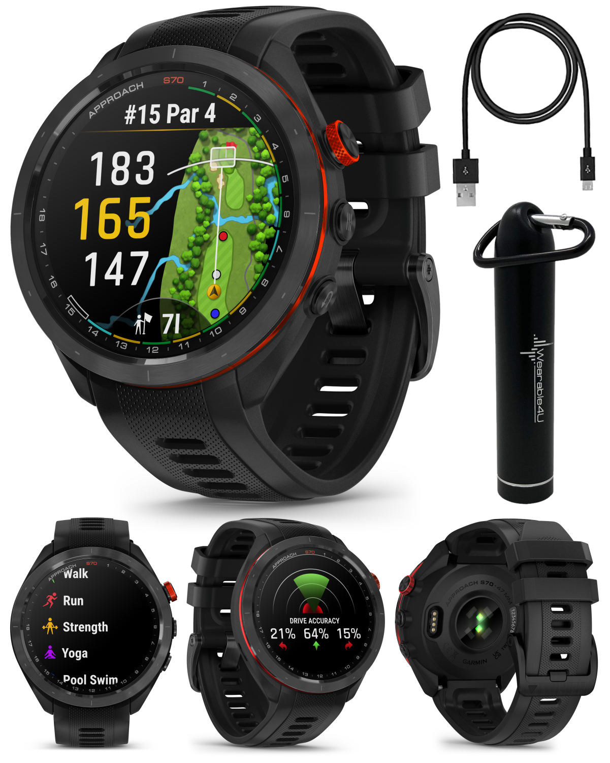 Garmin Approach S70 Premium Golf GPS Watch, 43,000+ Full Garmin Approach S70 Premium Golf GPS Watch, 43,000+ Full