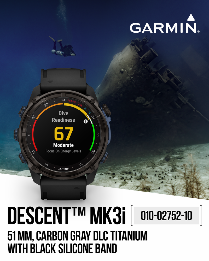 Garmin Descent Mk3 & Mk3i 51 mm & 43 mm, Titanium Dive Computer +extra-long strap | Up to 25 days Battery Life, AMOLED Display, GPS Smartwatch & Wearable4U Gift Bundle