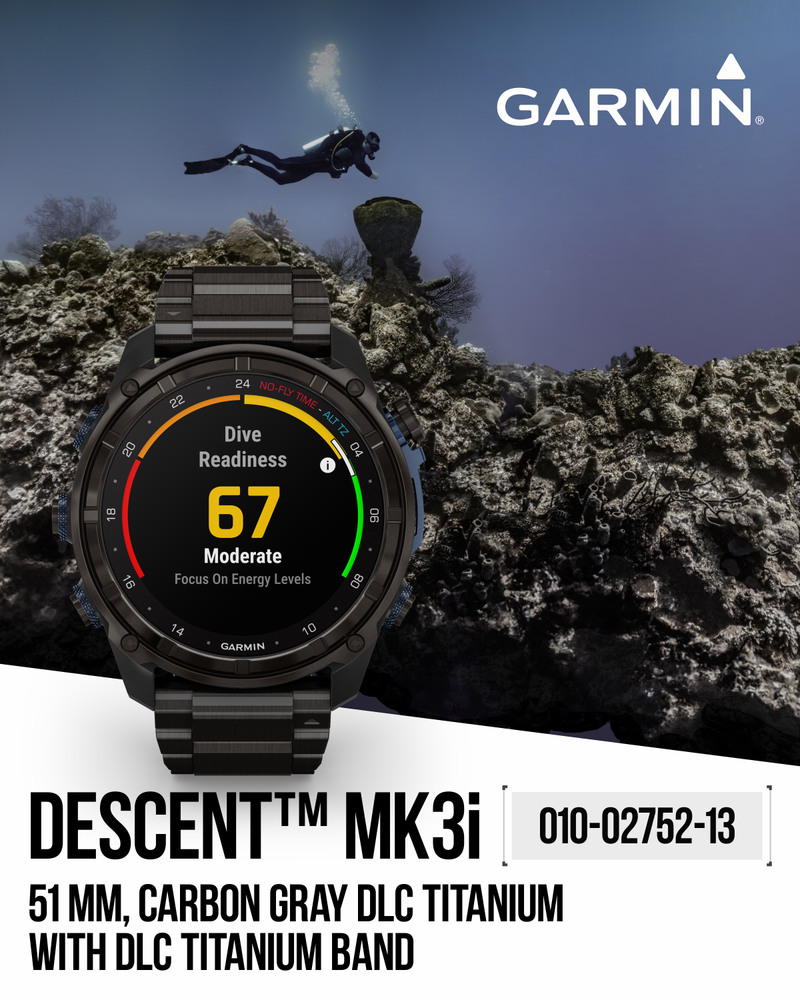 Garmin Descent Mk3 & Mk3i 51 mm & 43 mm, Titanium Dive Computer +extra-long strap | Up to 25 days Battery Life, AMOLED Display, GPS Smartwatch & Wearable4U Gift Bundle