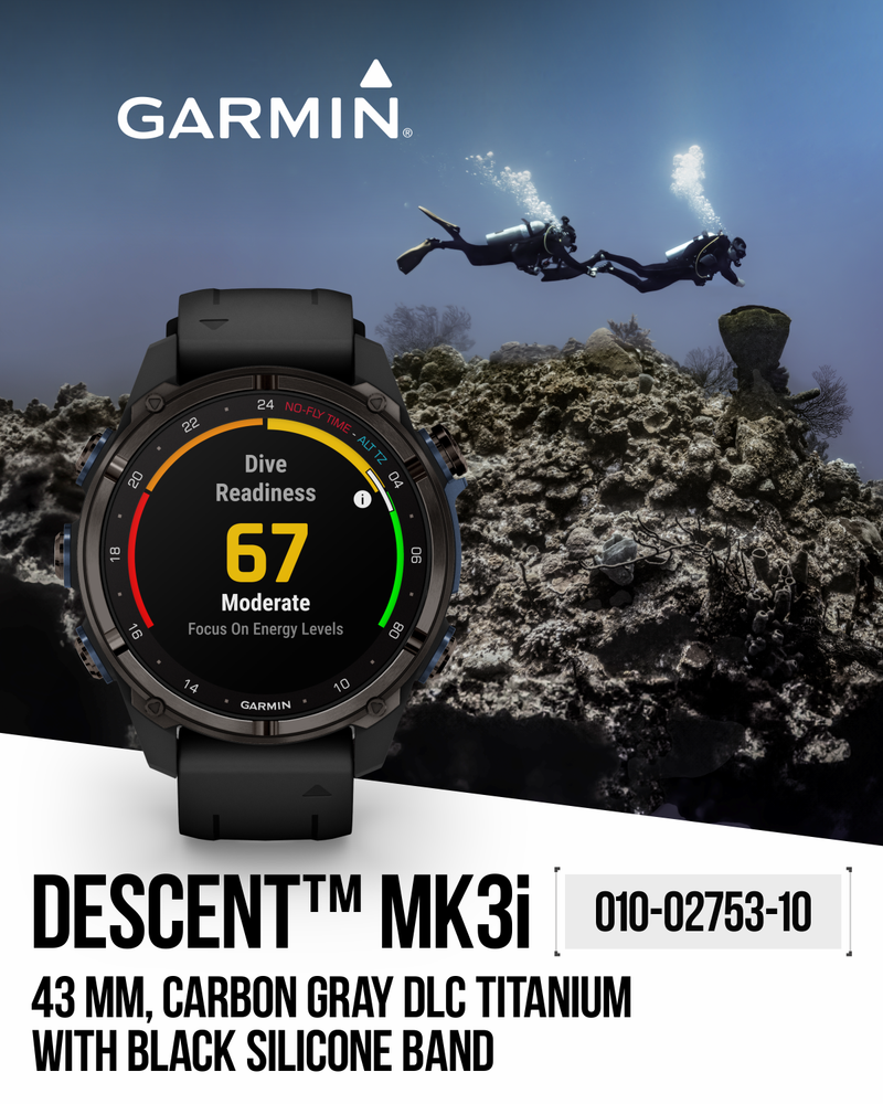 Garmin Descent Mk3 & Mk3i 51 mm & 43 mm, Titanium Dive Computer +extra-long strap | Up to 25 days Battery Life, AMOLED Display, GPS Smartwatch & Wearable4U Gift Bundle