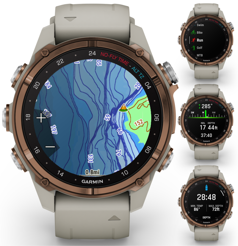 Garmin Descent Mk3 & Mk3i 51 mm & 43 mm, Titanium Dive Computer +extra-long strap | Up to 25 days Battery Life, AMOLED Display, GPS Smartwatch & Wearable4U Gift Bundle