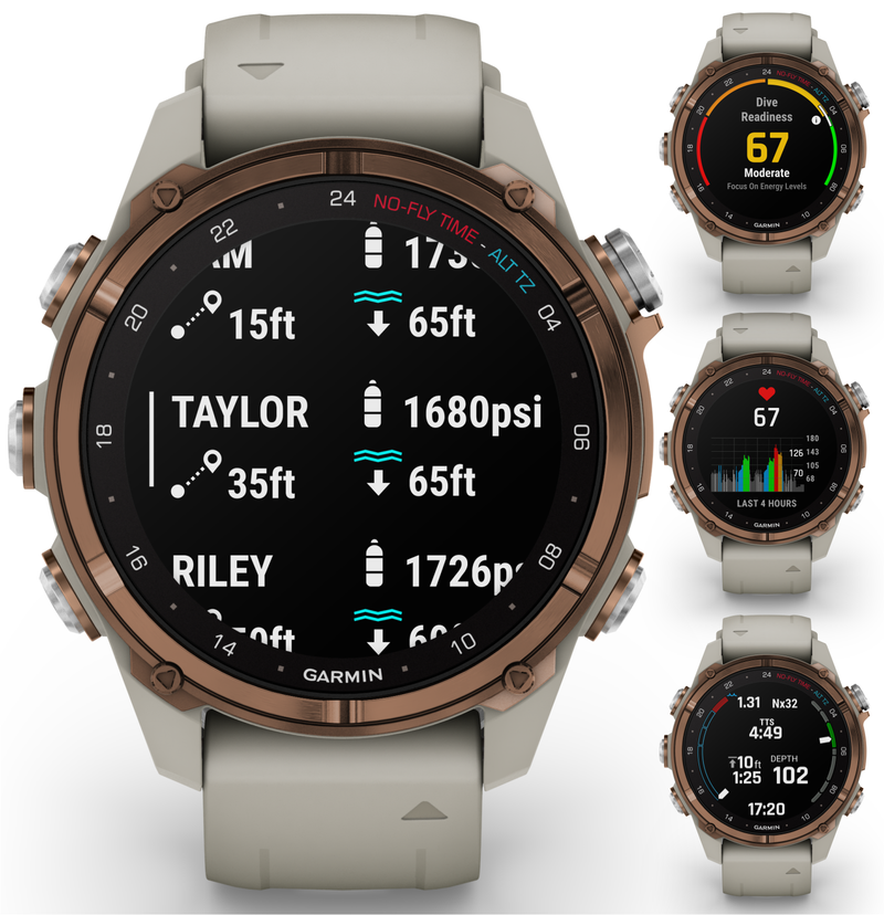Garmin Descent Mk3 & Mk3i 51 mm & 43 mm, Titanium Dive Computer +extra-long strap | Up to 25 days Battery Life, AMOLED Display, GPS Smartwatch & Wearable4U Gift Bundle