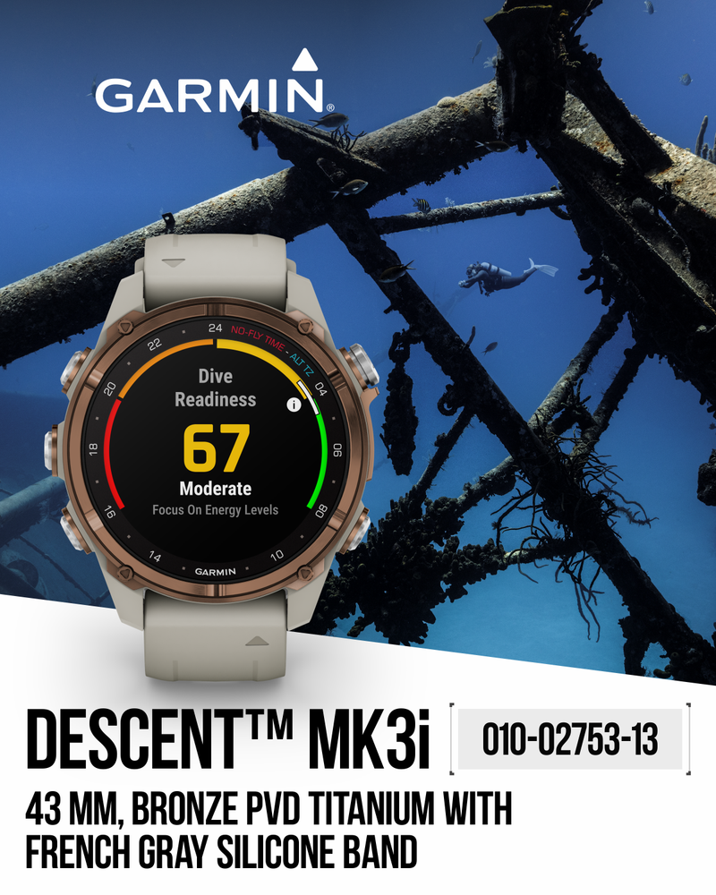 Garmin Descent Mk3 & Mk3i 51 mm & 43 mm, Titanium Dive Computer +extra-long strap | Up to 25 days Battery Life, AMOLED Display, GPS Smartwatch & Wearable4U Gift Bundle