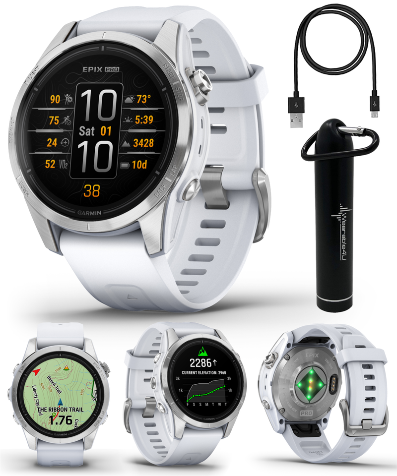 Garmin Epix Pro (Gen 2) Standard / Sapphire Edition, High Performance Smartwatch, Advanced Training Technology, Built-in Flashlight w/Wearable4U Bundle