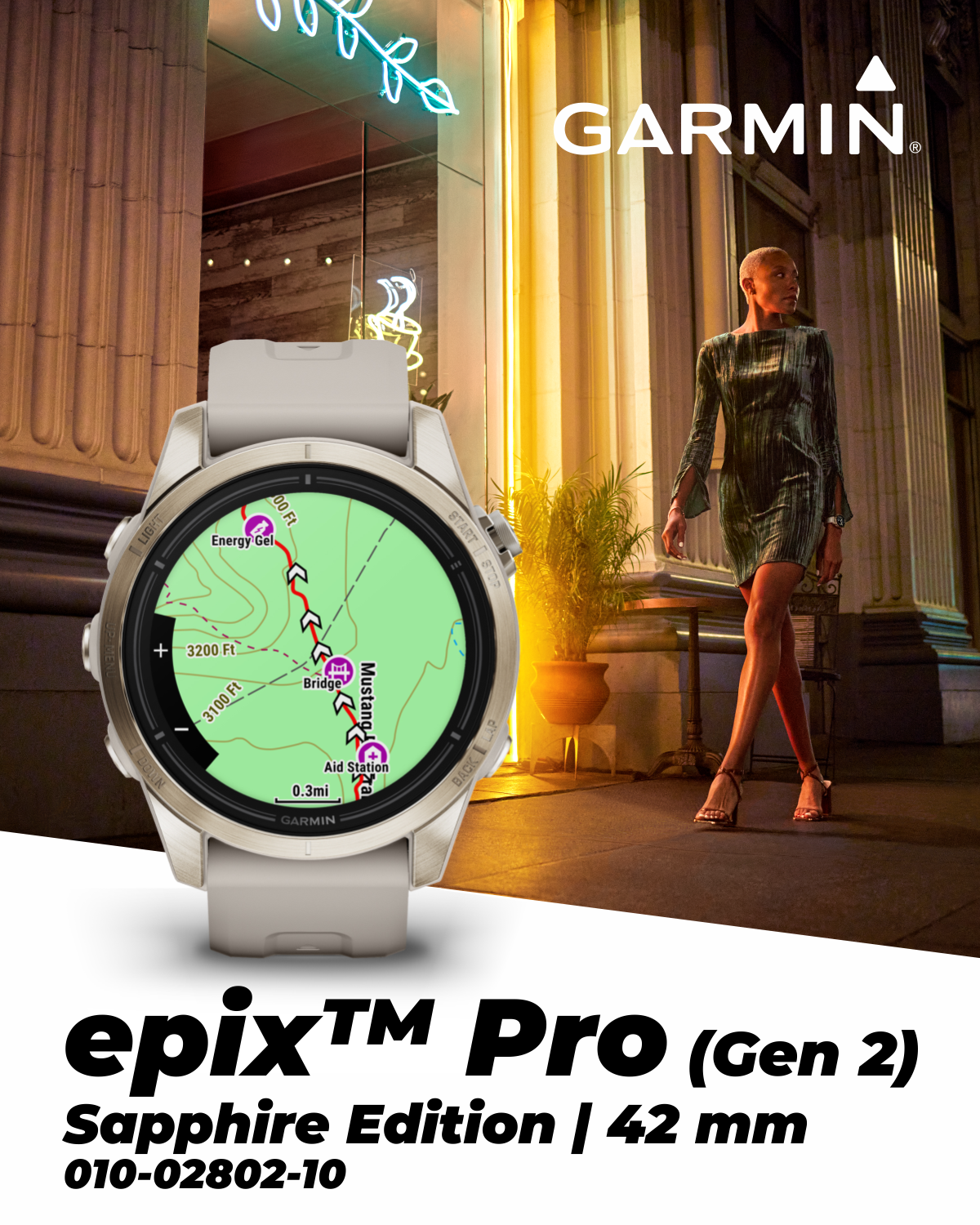 Garmin Epix™ (Gen 2) - Sapphire Smartwatch - White
