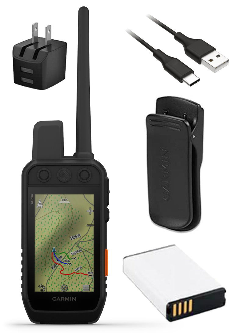 Garmin Alpha 300 / Alpha 300i Advanced Dog Tracking and Training Handheld with Wearable4U Bundle