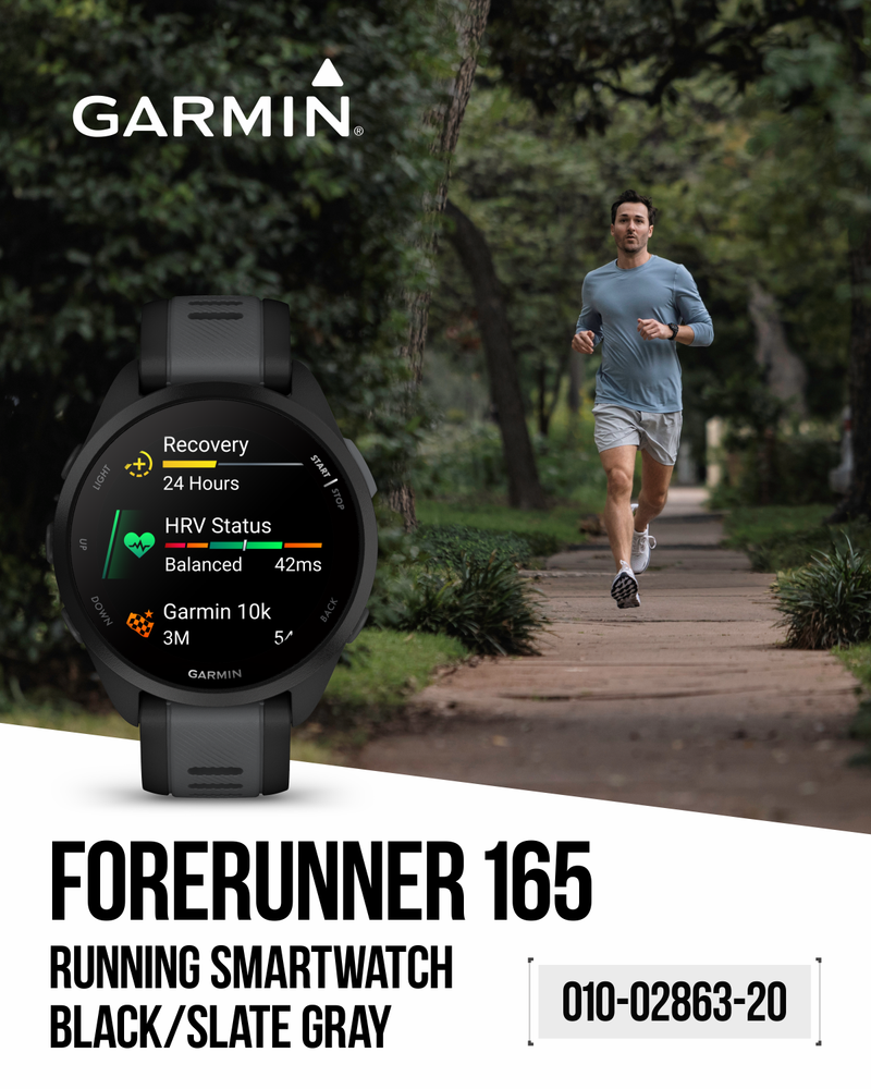 Garmin Forerunner 165 GPS Running Smartwatch | 19 hours in GPS mode |  AMOLED Display