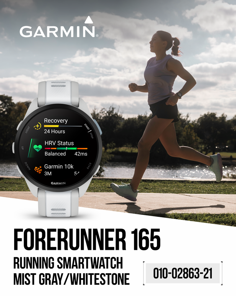 Garmin Forerunner 165 GPS Running Smartwatch | 19 hours in GPS mode |  AMOLED Display