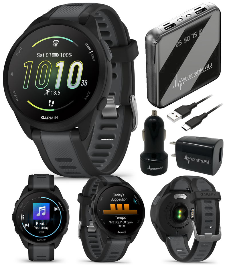 Garmin Forerunner 165 GPS Running Smartwatch | 19 hours in GPS mode |  AMOLED Display