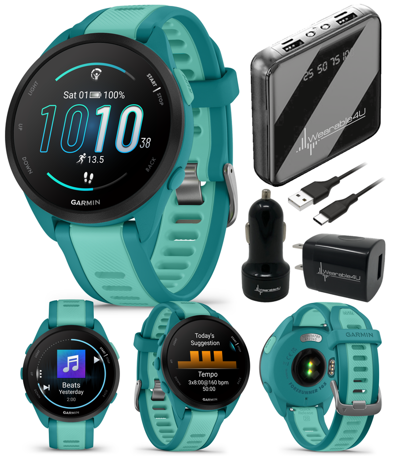 Garmin Forerunner 165 GPS Running Smartwatch | 19 hours in GPS mode |  AMOLED Display