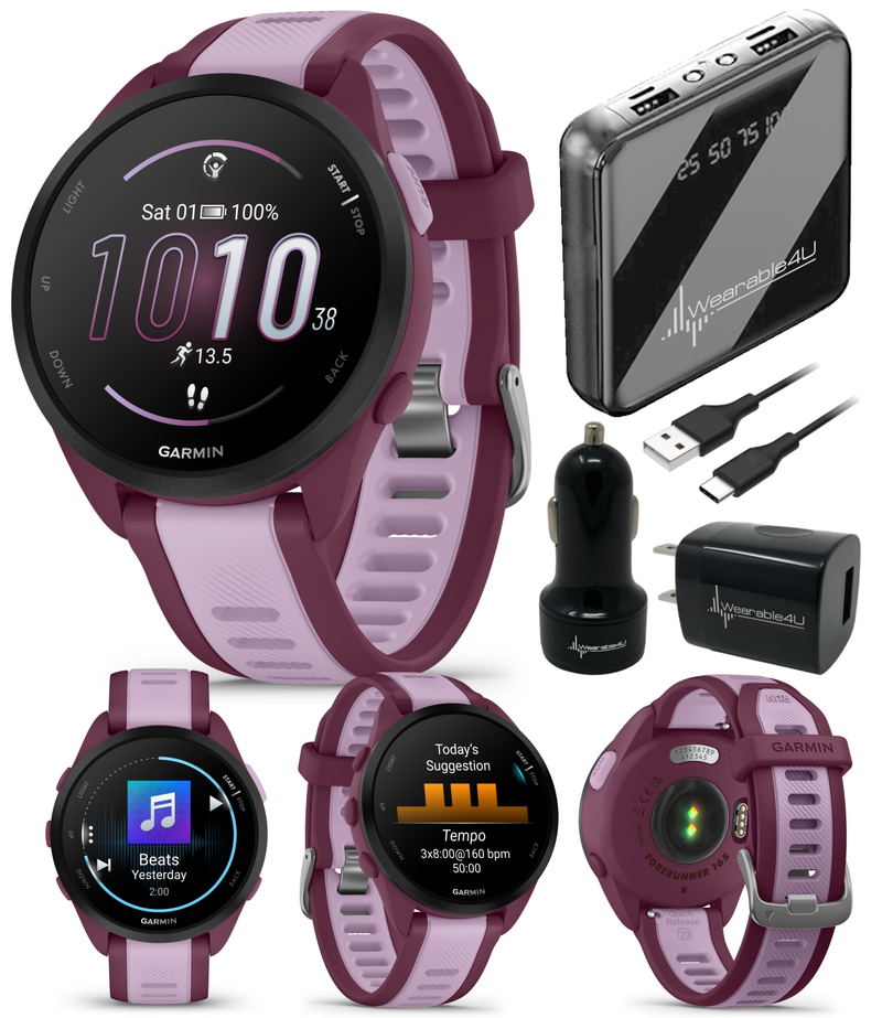 Garmin Forerunner 165 GPS Running Smartwatch | 19 hours in GPS mode |  AMOLED Display