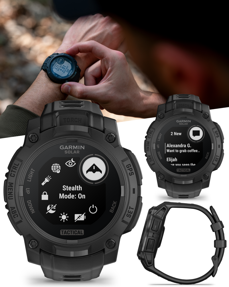 Garmin Instinct 3 Tactical Solar / AMOLED 45-50 mm GPS Rugged Outdoor Smartwatch with Wearable4U Bundle