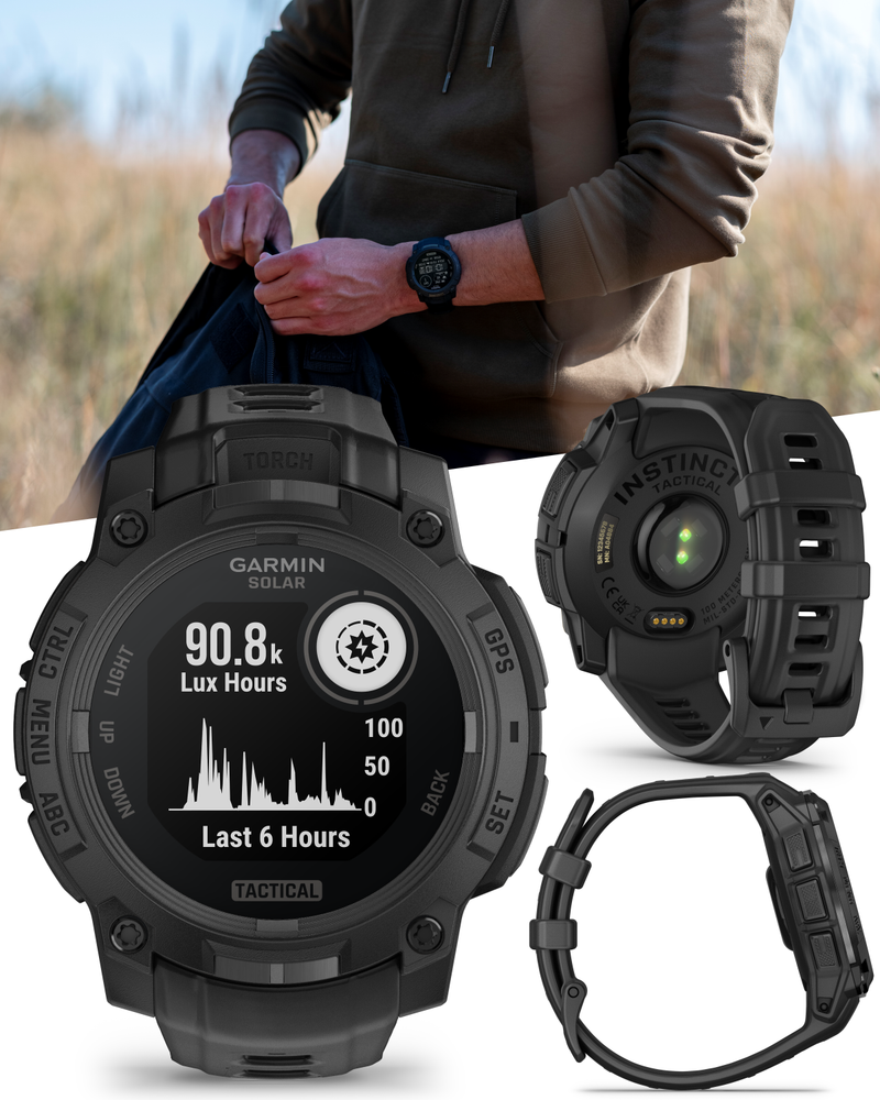 Garmin Instinct 3 Tactical Solar / AMOLED 45-50 mm GPS Rugged Outdoor Smartwatch with Wearable4U Bundle